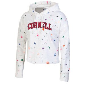 Women's Cornell Arch Paint Drop Crop Hood