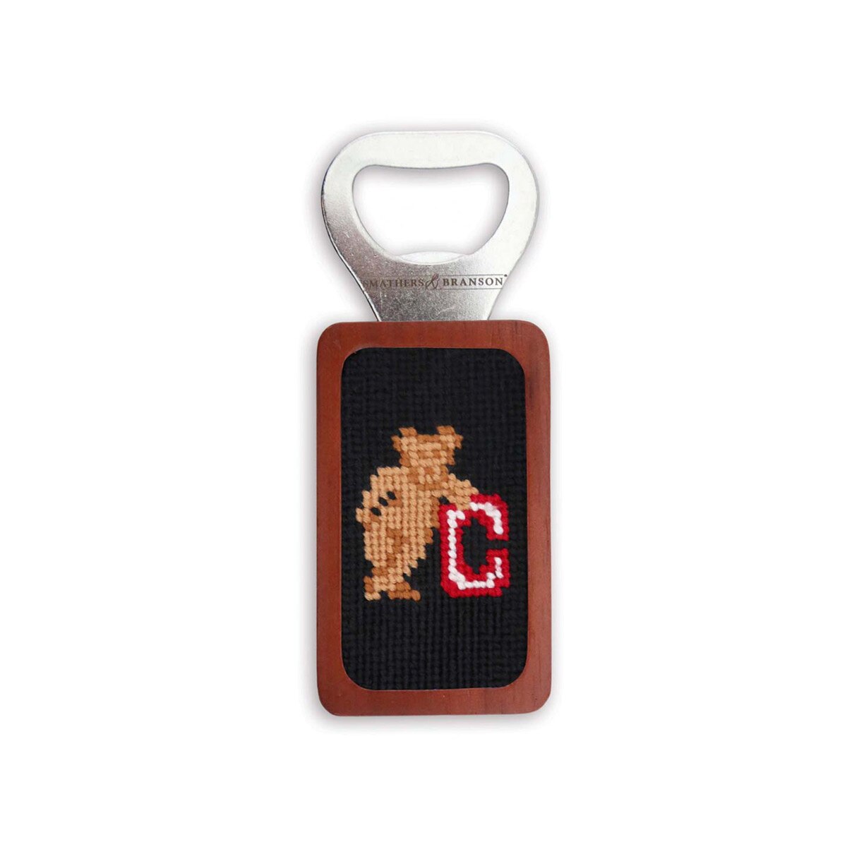 Needlepoint Bear Leaning on C Bottl