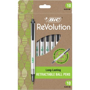 BIC ReVolution Clic Stic, Black, 10 Pack
