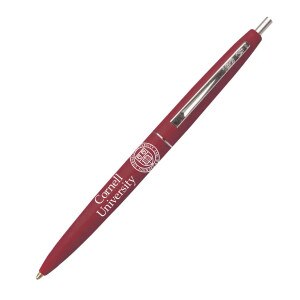 Cornell University Seal BIC Clic Silver Clip Maroon Pen 2-Pack