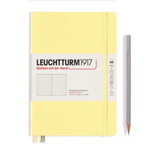 Leuchtturm 1917 Notebook, Medium A5, Hardcover, Vanilla Dotted