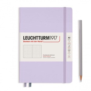 Leuchtturm 1917 Notebook, Medium A5, Hardcover, Lilac, Dotted