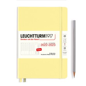 Leuchtturm 1917 Medium A5 Academic Weekly Planner - 18 Months, Vanilla