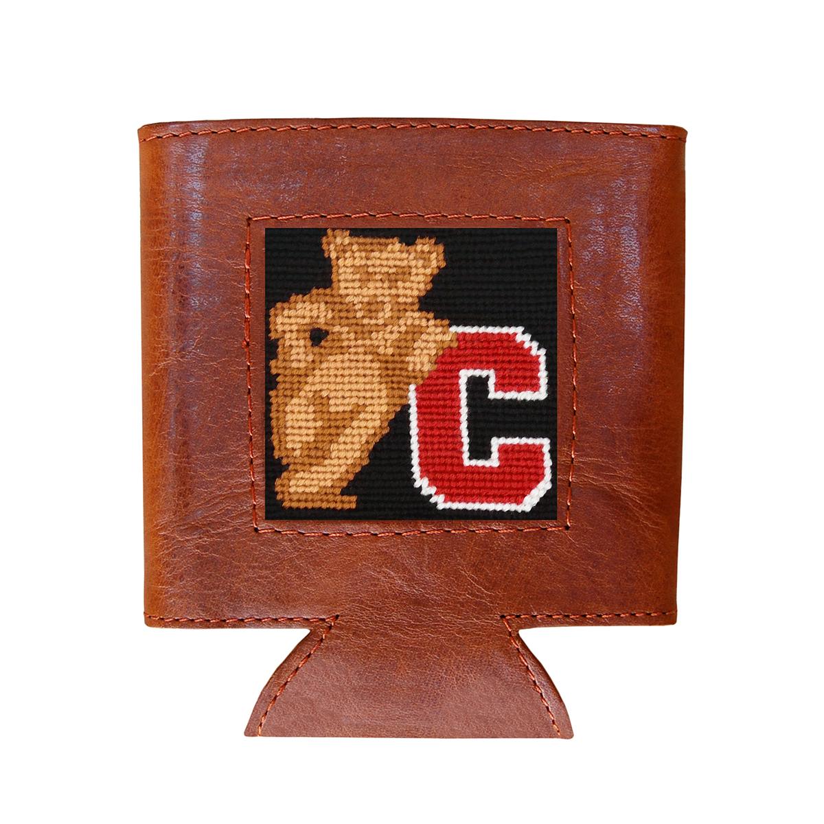 Needlepoint Bear Leaning on C Can