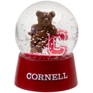 Cornell Bear Leaning on C Mini Snow Globe