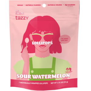 Tazzy Candy Sour Watermelon Lollipops