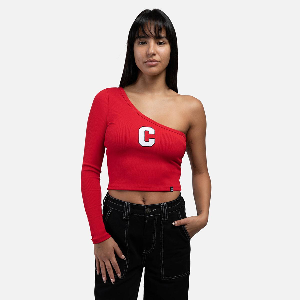 Women's Block C One Shoulder red