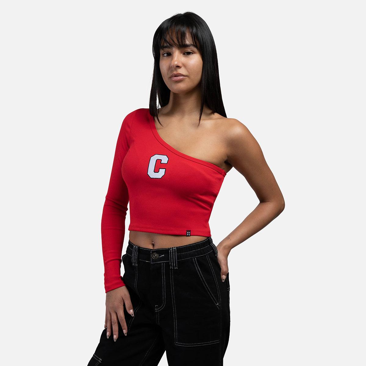 Women's Block C One Shoulder red