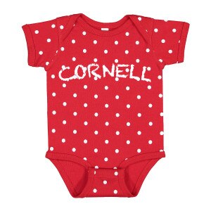 Infant Cornell Red and White Dot Onesie