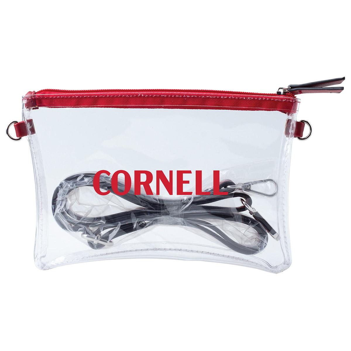 Cornell Script Clear Crossbody red