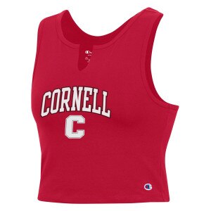 Women's Cornell Over C Fan Fitted Crop Tank