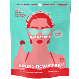 Tazzy Candy Sour Strawberry Hard Candy