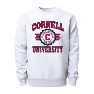 Cornell University Faux Seal Reverse Weave Crew