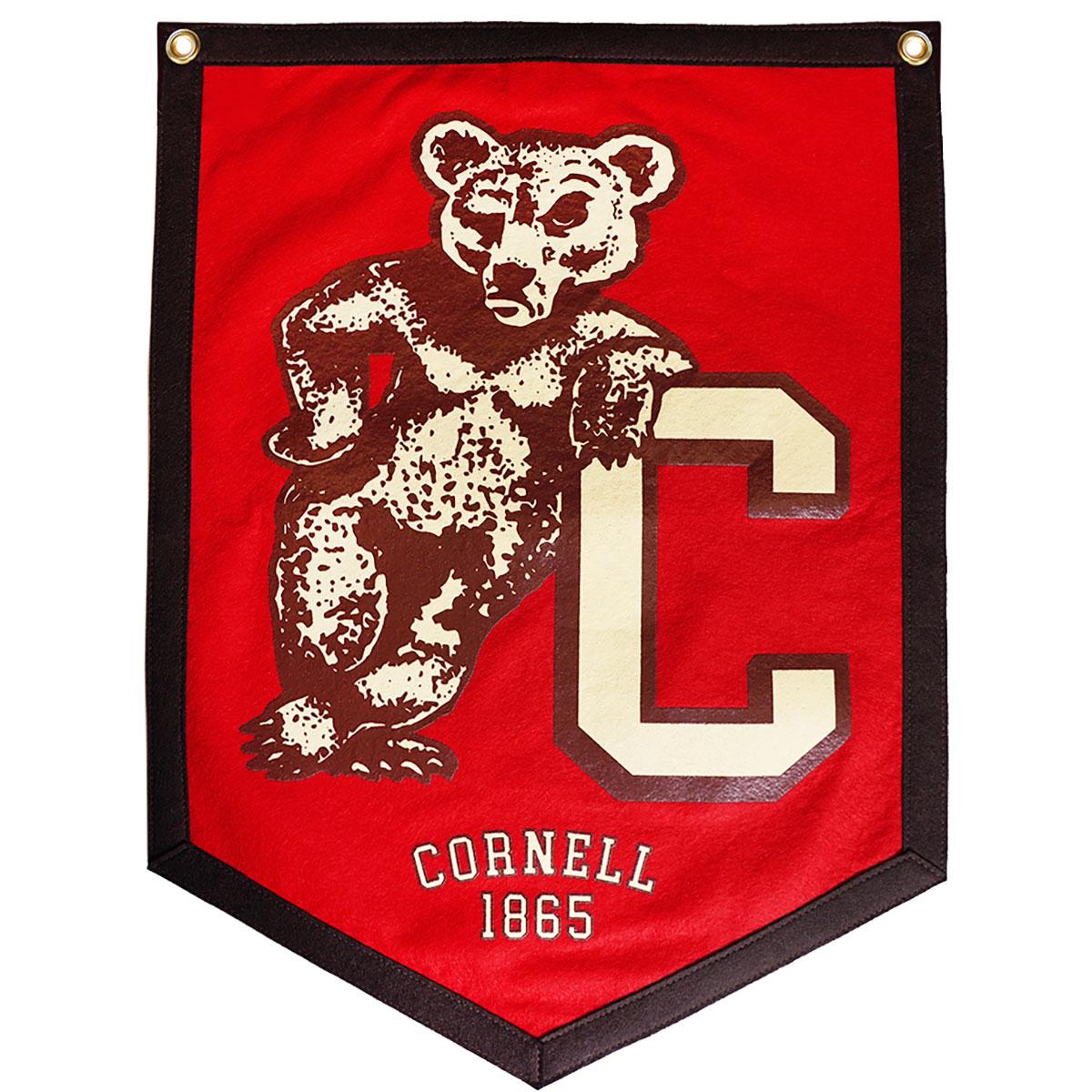 Bear Leaning on C Camp Flag