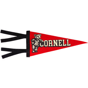 Bear Leaning on Cornell Pennant 4" x 9"
