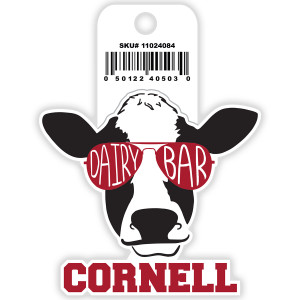 Cornell Dairy Bar Cow with Sunglasses Sticker