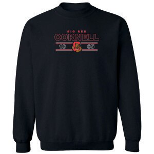 Big Red Over Cornell 1865 Embroidered Crew