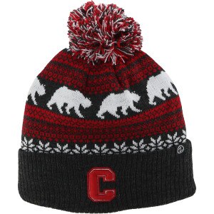Cornell Block C Walking Bears Pom Knit Beanie