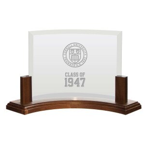 Custom Class of Cornell Beveled Curved Glass in Stand