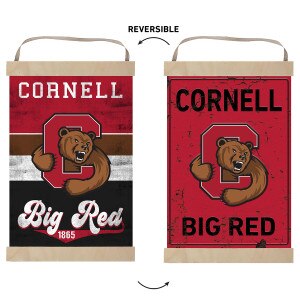Reversible Banner Sign Retro Multi Color Cornell Big Red