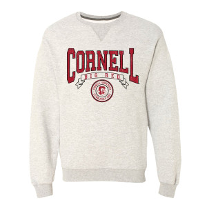 Women's Oversized Cornell with Big Red Banner Logo Crew