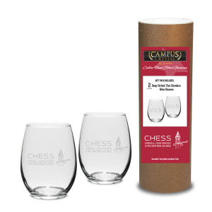 CHESS Stemless Wine Glass Set