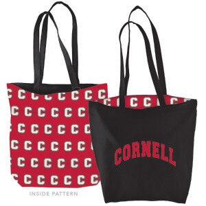 Reversible Black Cotton Tote w/Full Color Sublimated Liner