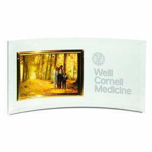 Weill Cornell Medicine Horizontal Curved Crystal Glass Frame