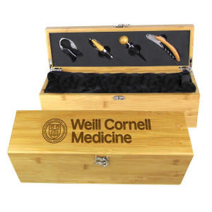 Weill Cornell Medicine Bamboo Wine Gift Box with Tools