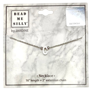 Block C Silver Necklace