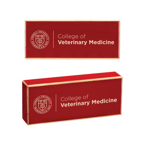 Cornell Veterinary Medicine Wood Block Magnet