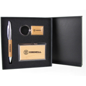 Cornell Pen, Keychain, Card Wood Case