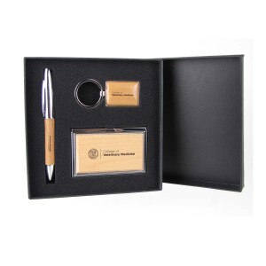 Cornell College of Veterinary Medicine Gift Set with Pen, Keychain & Business Card Case