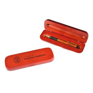 Cornell College of Veterinary Medicine Rosewood Pen and Case Set