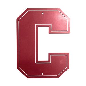 Block C Red Metal Wall Sign