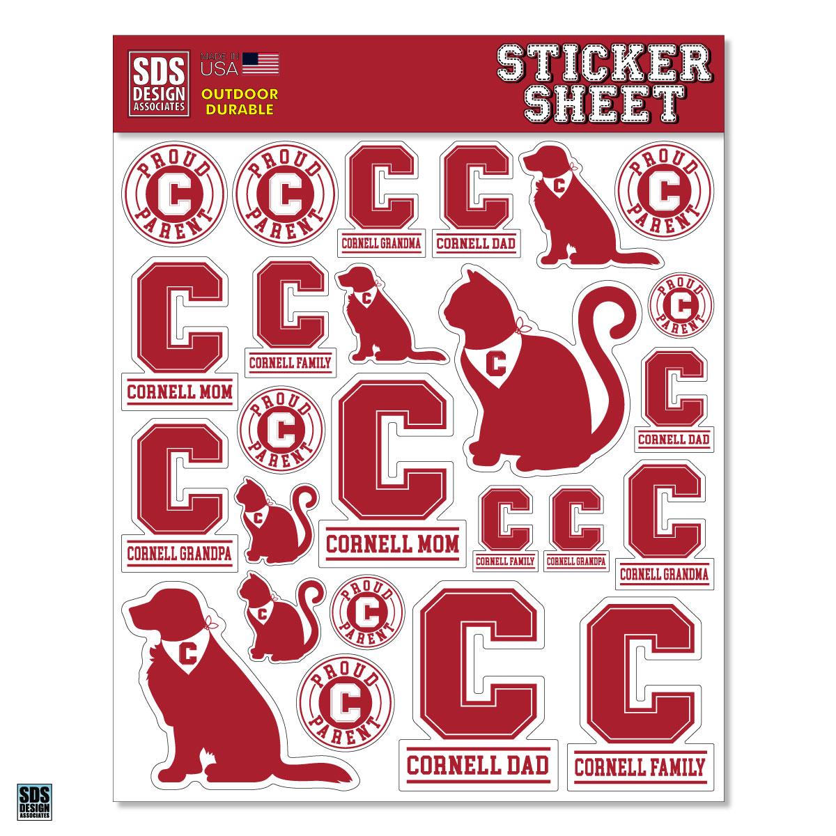 Proud Cornell Family Sticker Sheet