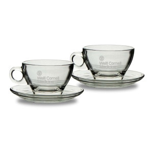 Weill Cornell Medicine 9oz Café Latte Mug and Saucer Set of Two