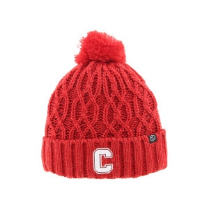 Block C Cable Knit Pom Beanie