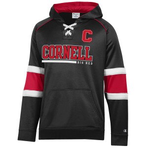 Champion Block C with Cornell Bar Big Red Lace Up Hood