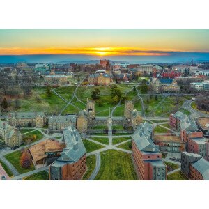 Cornell Photo Note Card Durgin Aerial Sunrise