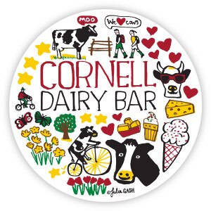 Cornell Dairy Bar Julia Gash Round Magnet