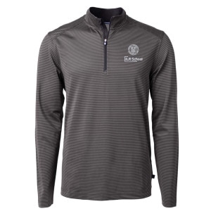 Big & Tall Cornell ILR School Cutter & Buck Micro Stripe Recycled Quarter Zip