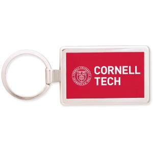 Cornell Tech Rectangular Key Tag Red