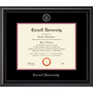 Custom Cornell Silver Embossed Diploma Frame