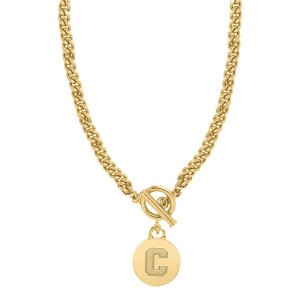 Block C Charm Toggle Gold Necklace
