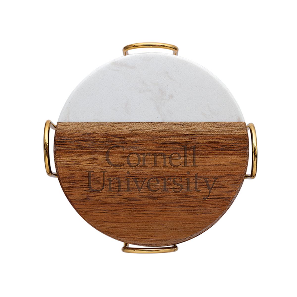 Cornell Acacia Wood & Marble Coaste