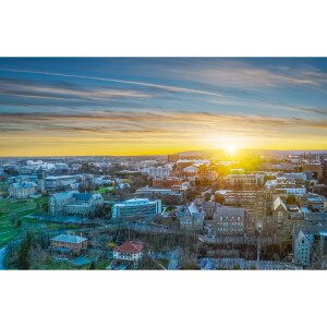 Cornell Photo Poster 12x18 Durgin Aerial Sunrise 2