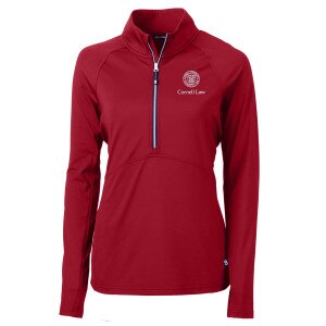 Women's Cornell Law Cutter & Buck Eco Knit Recycled Half Zip