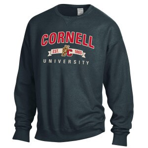 Cornell Over Est 1865 Banner with Bear Leaning on C Crew