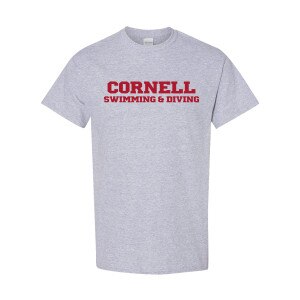 Cornell Swimming and Diving with C Back Logo Tee
